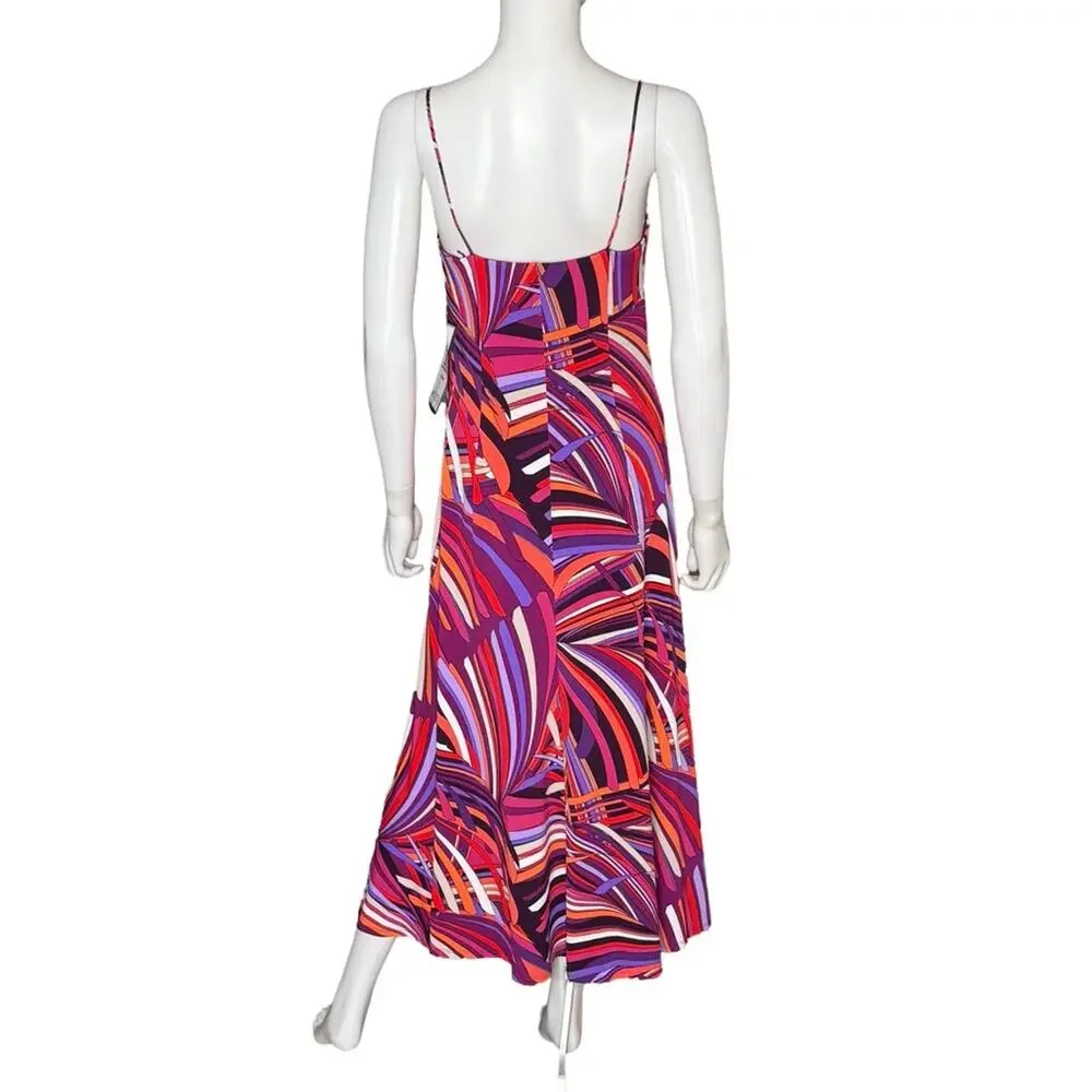 Adrianna by Adrianna Papell Women's Printed Midi Dress Purple Multi NWT - Picture 4 of 7